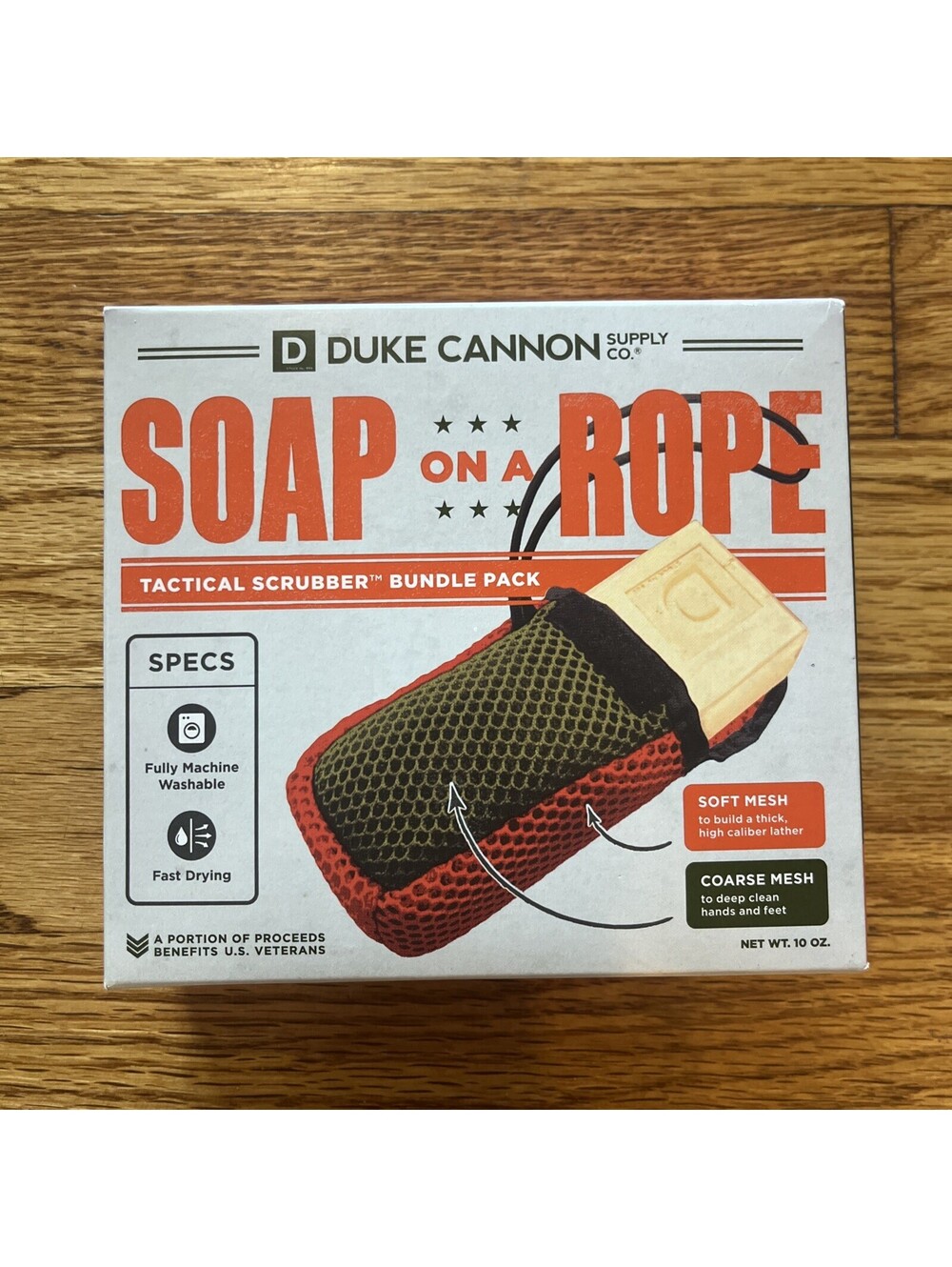 Duke Cannon Soap On a Rope Tactical Scrubber Pouch + Oak Barrel Bourbon Soap